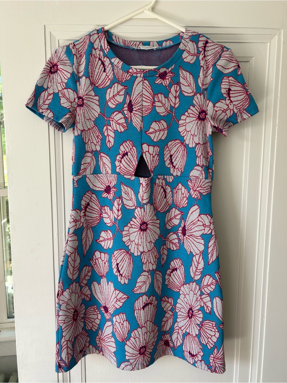 Zara Blue Floral Knit Dress
